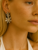 Charlotte Earrings by Teall statement flower drop earrings in silver. 