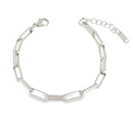 Teall Jewellery sterling silver rectangular-link chain bracelet with adjustable clasp, minimalist and contemporary design displayed on a white background