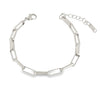 Teall Jewellery sterling silver rectangular-link chain bracelet with adjustable clasp, minimalist and contemporary design displayed on a white background