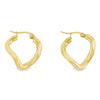 Gold geometric twist hoop earrings with a polished finish by Teall Jewellery