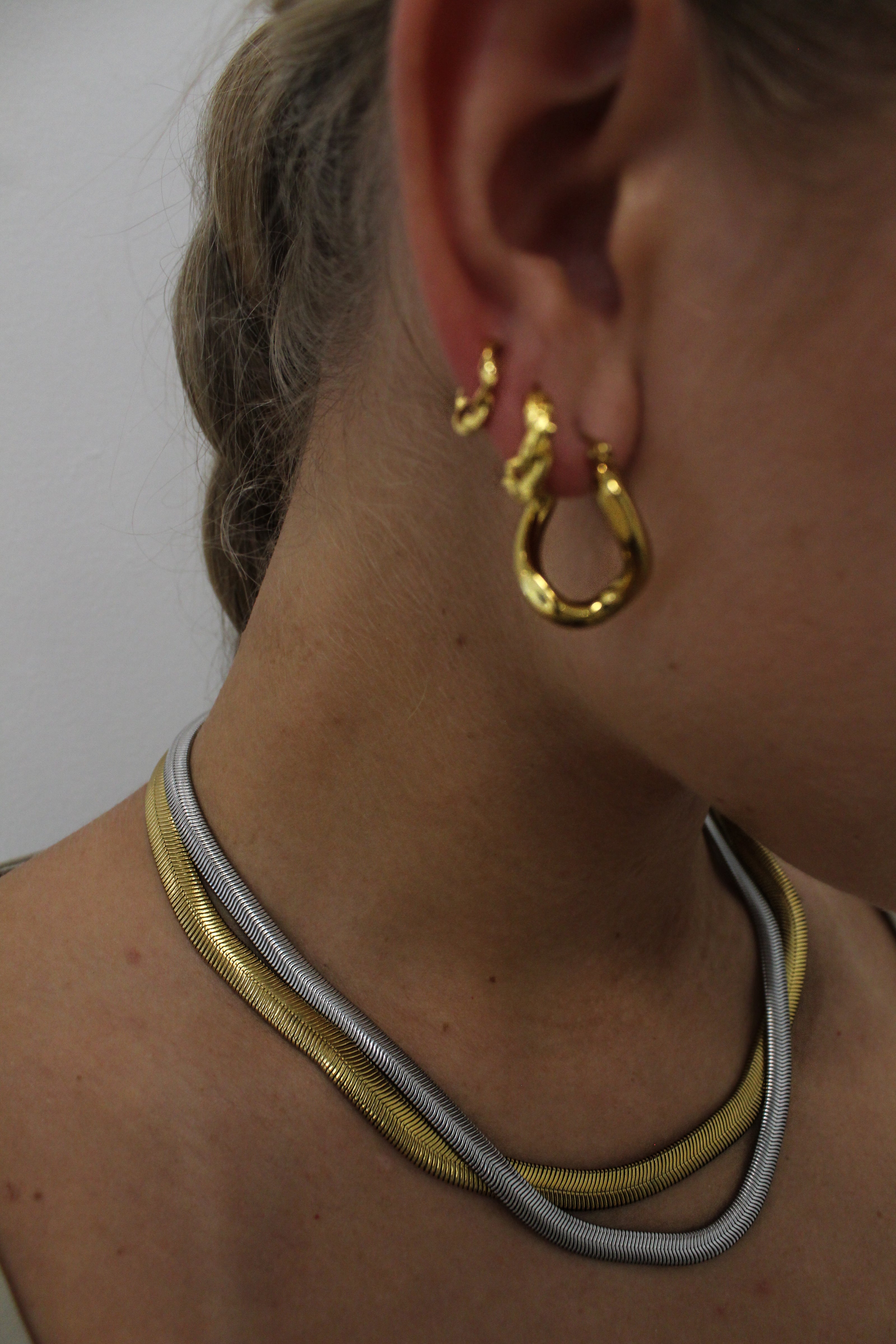 Silver Snake Chain Necklace by Teall
