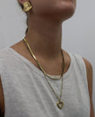 Gold Geometric Ribbed Statement Stud Earrings by Teall