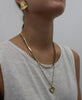 Gold Geometric Ribbed Statement Stud Earrings by Teall