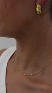 Teall Gold Necklace with Clear Stone Detailing