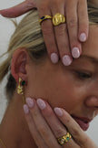 Teall Coloured Teardrop Stud Earrings with Clear Gemstone Drop Detailing l Hypoallergenic