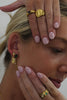 Teall Coloured Teardrop Stud Earrings with Clear Gemstone Drop Detailing l Hypoallergenic