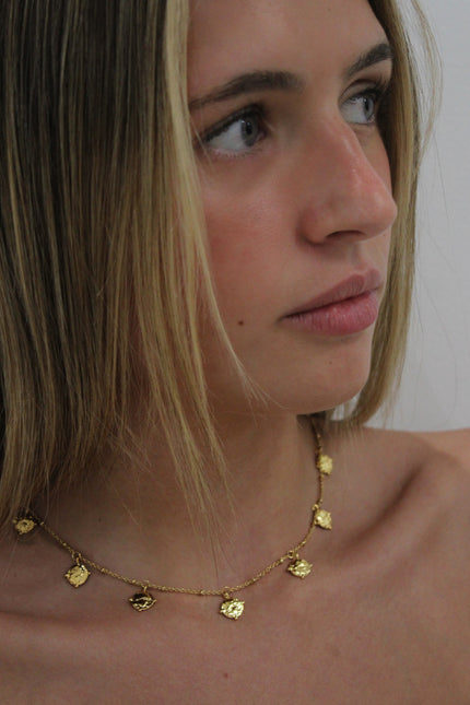 Round Pendant Gold Necklace by Teall