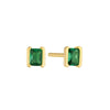 Teall Stud Earrings with Green Stone Rectangle Detailing l Hypoallergenic
