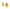 A pair of gold statement tear drop earrings with a glossy finish.