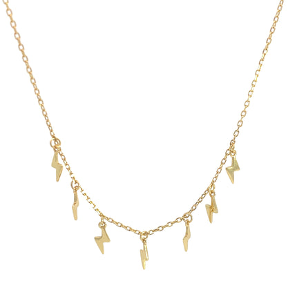 Gold Lighting Bolt Necklace by Teall 