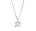 Silver necklace with a butterfly pendant on a white background