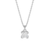 Silver necklace with a butterfly pendant on a white background