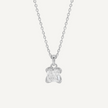 Silver necklace with a star-shaped pendant on a light gray background