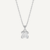 Silver necklace with a star-shaped pendant on a light gray background