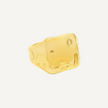 Gold Signet ring with a unique design on a light gray background