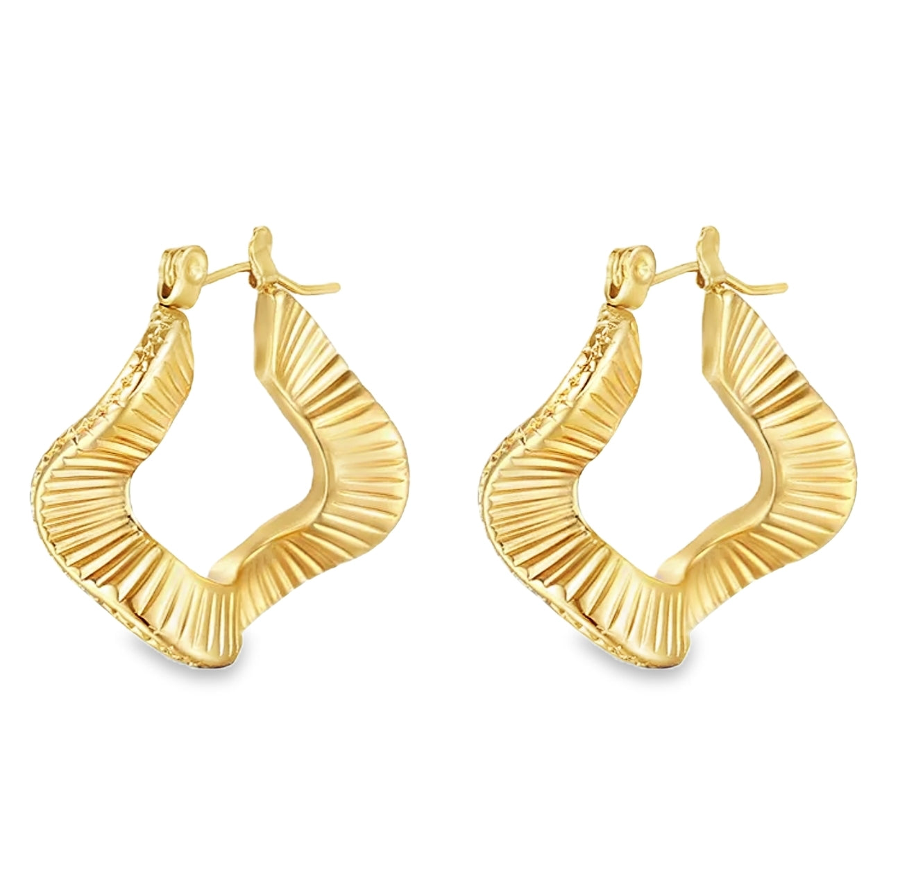 Gold Curved Hoop Earrings by Teall