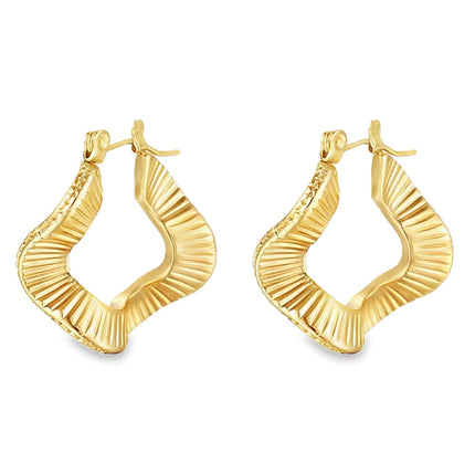 Gold Curved Hoop Earrings by Teall