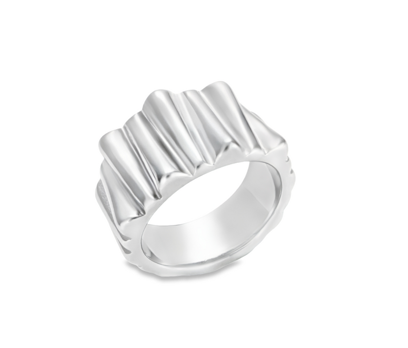 Liv Ring by Teall Jewellery Perth WA – waterproof tarnish-free gold ridged band ring