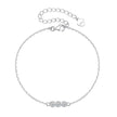 Sterling silver bracelet with three clear gemstones on a chain by Teall Jewellery.