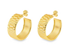 Teall 18k gold-plated tarnish-free waterproof chunky stud hoop statement earrings, perfect for everyday wear, available at our Claremont, Perth store.