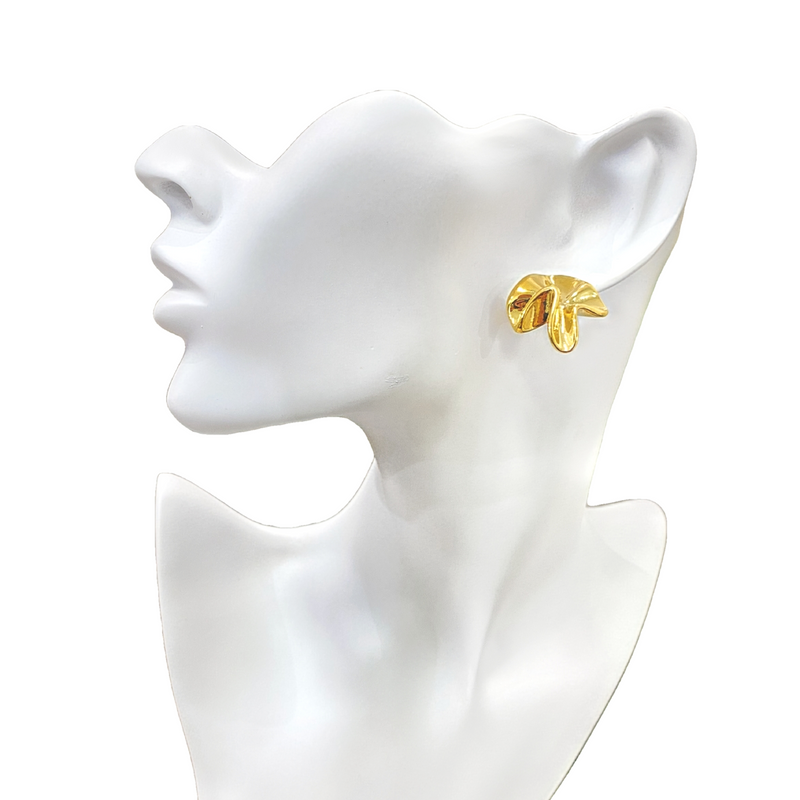 Teall Gold Geometric Statement Stud Earrings with a modern design, suitable for everyday wear and various occasions.