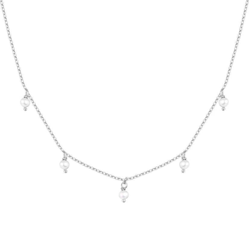 Sterling silver necklace with multiple pearl pendant detailing, ideal for everyday wear, available at our Claremont, Perth store.