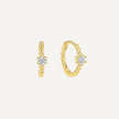 Valentina Earrings by Teall Jewellery Perth WA – sterling silver 18k gold plated huggie hoops with stone, hypoallergenic