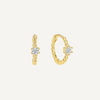 Valentina Earrings by Teall Jewellery Perth WA – sterling silver 18k gold plated huggie hoops with stone, hypoallergenic